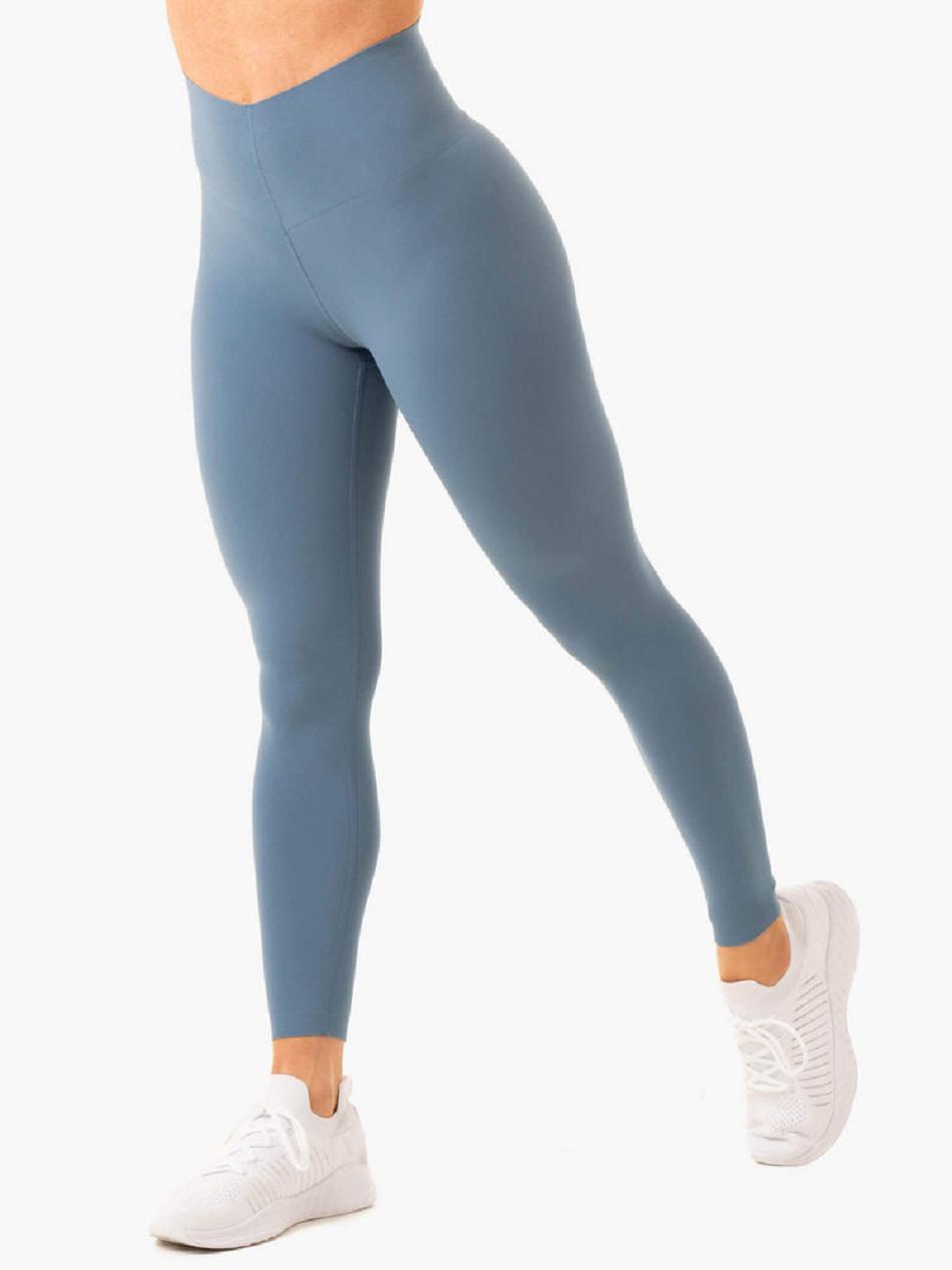 Grey / Blue Women's Ryderwear Extend Compression Leggings | 111G60474