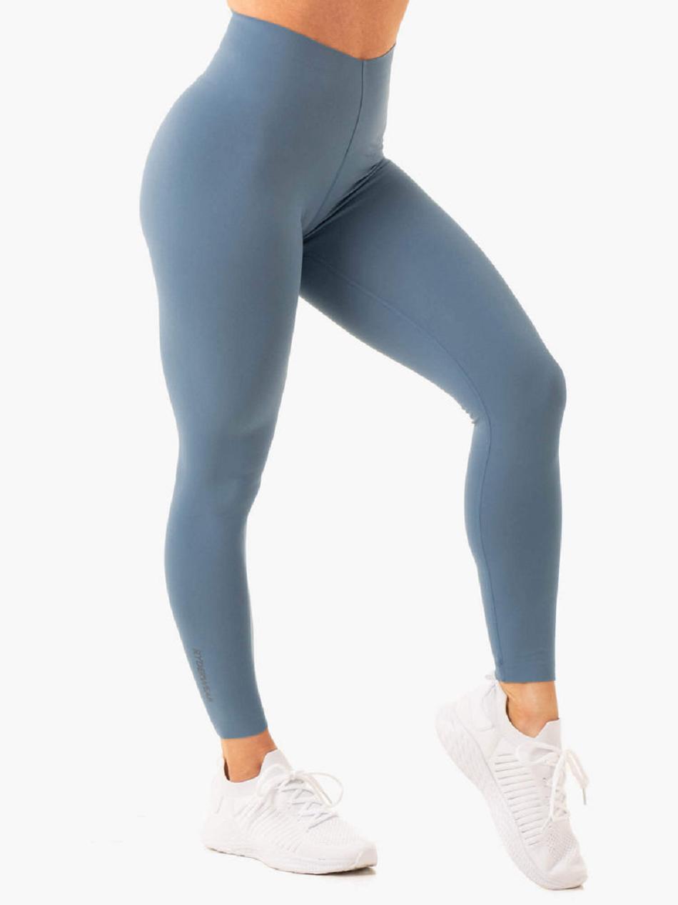 Grey / Blue Women's Ryderwear Extend Compression Leggings | 111G60474