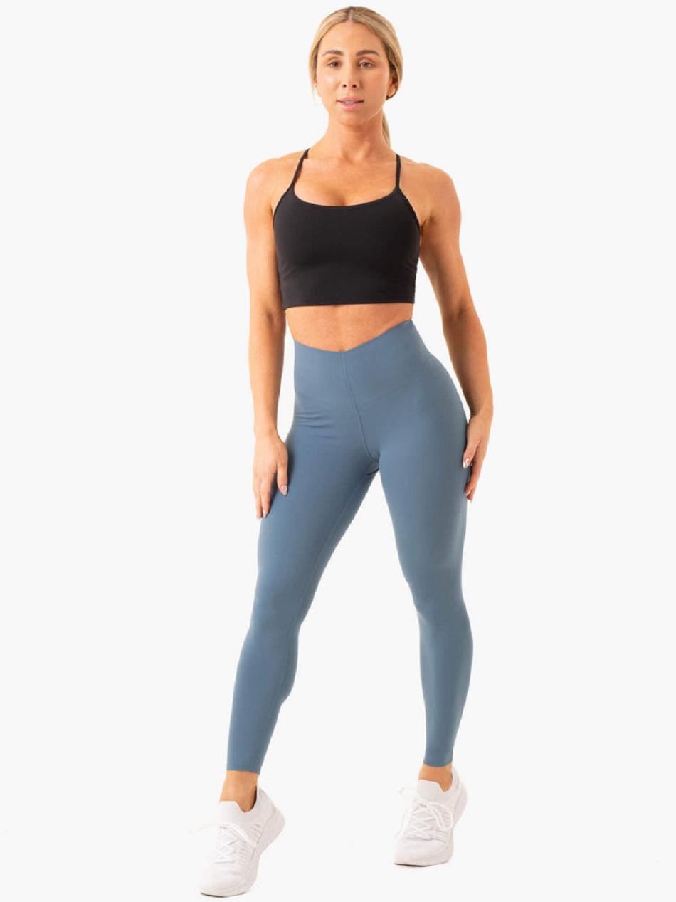 Grey / Blue Women's Ryderwear Extend Compression Leggings | 111G60474