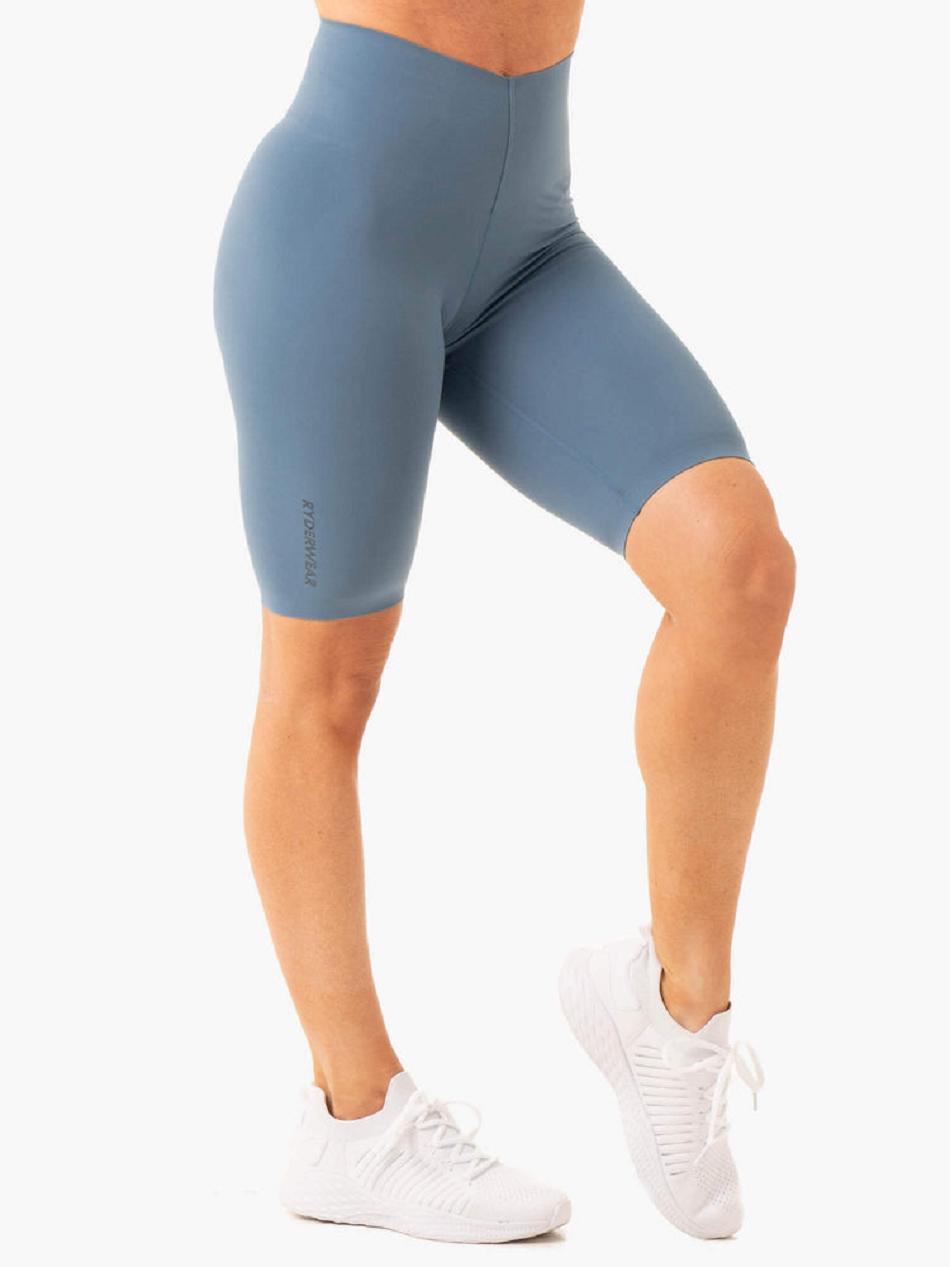 Grey / Blue Women's Ryderwear Extend Compression Bike Shorts | 67U4872474