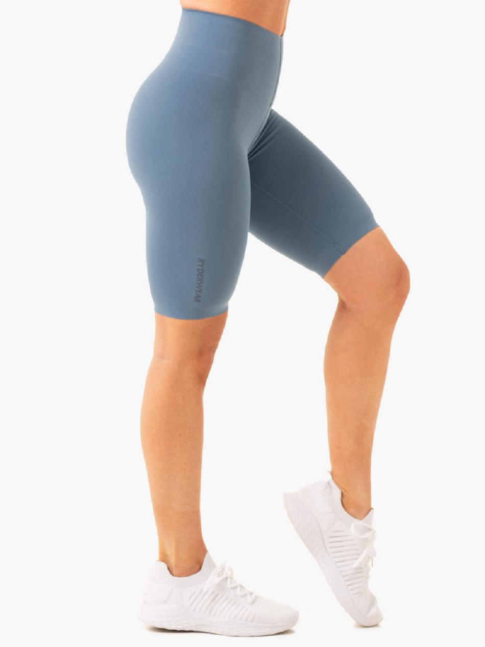 Grey / Blue Women's Ryderwear Extend Compression Bike Shorts | 67U4872474