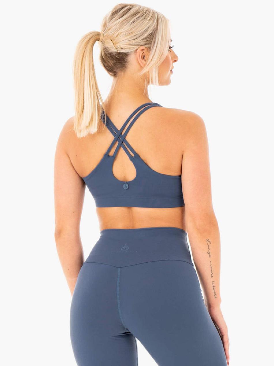 Grey / Blue Women's Ryderwear Motion Sports Bras | 6D5398785