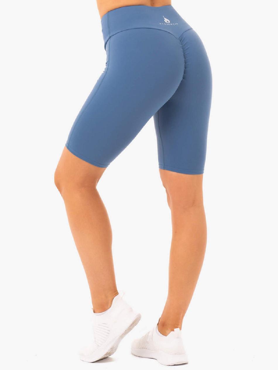 Grey / Blue Women's Ryderwear Staples Bike Shorts | HR5065503