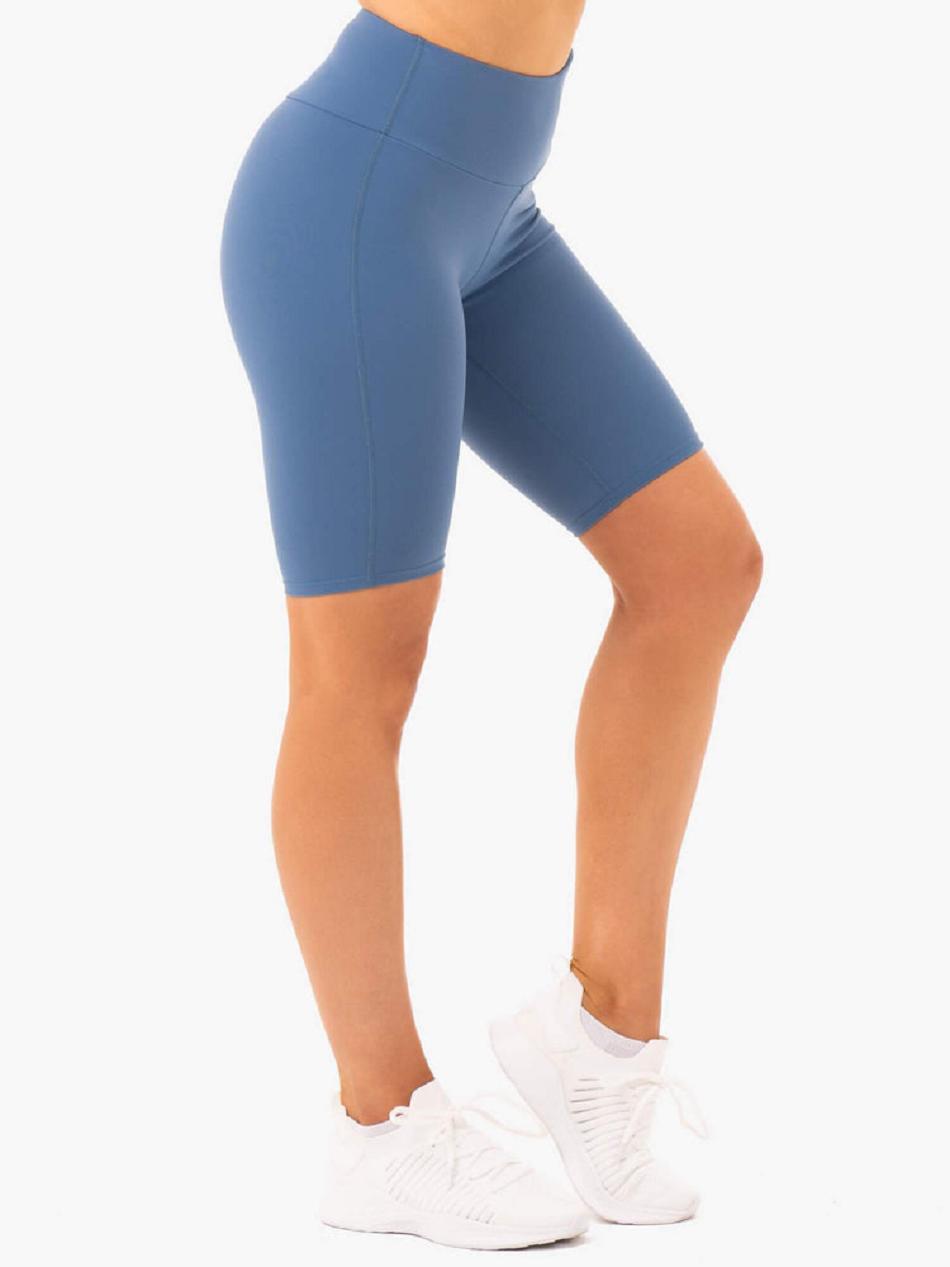 Grey / Blue Women's Ryderwear Staples Bike Shorts | HR5065503