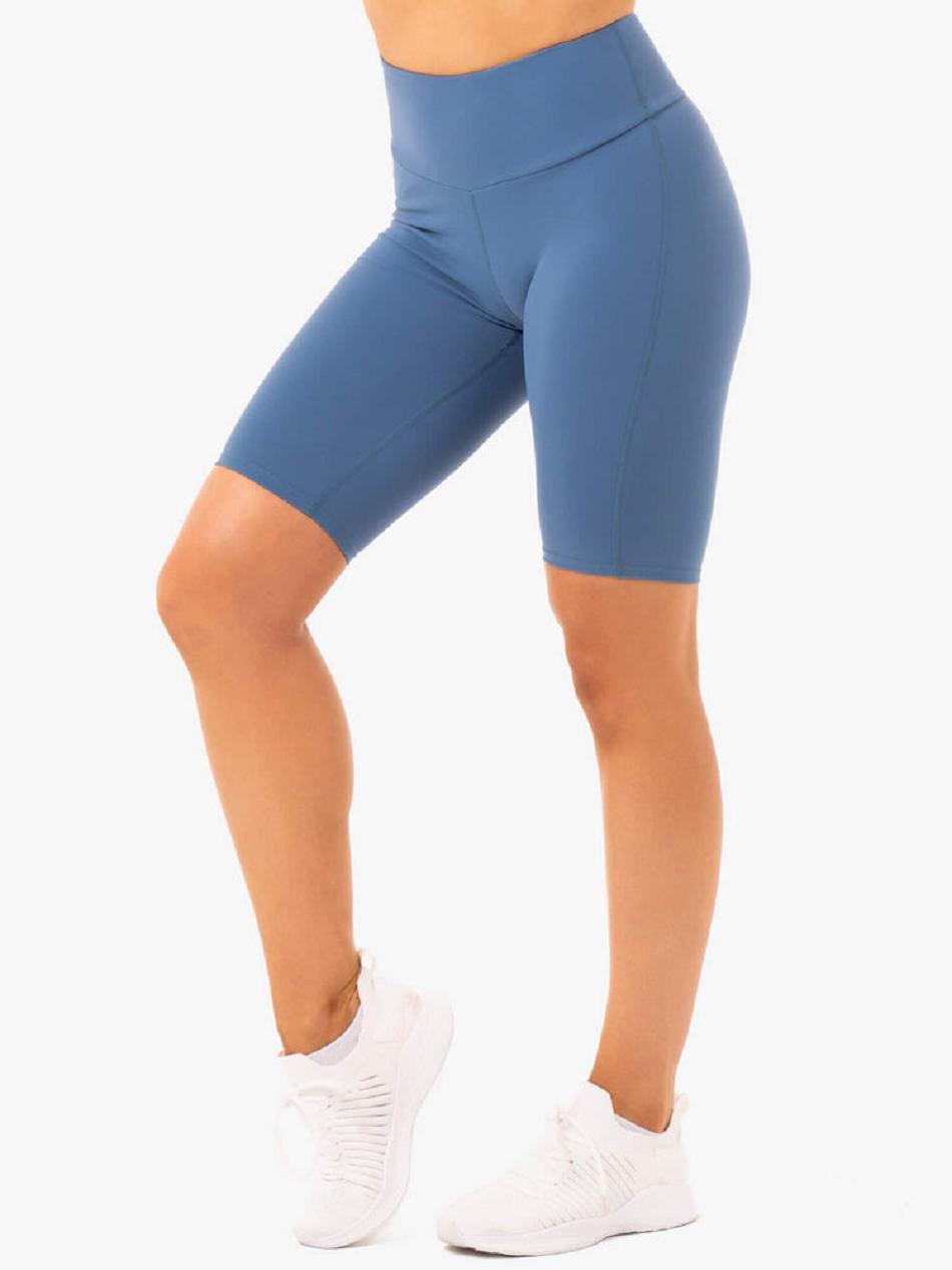 Grey / Blue Women\'s Ryderwear Staples Bike Shorts | HR5065503