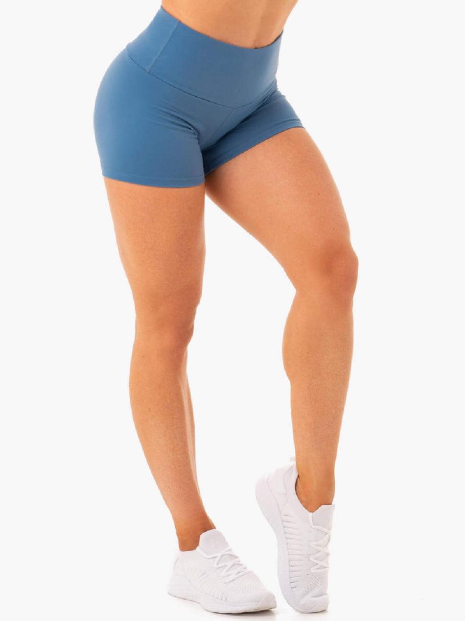 Grey / Blue Women's Ryderwear Staples Booty Shorts Scrunch Bum | 42RW10991