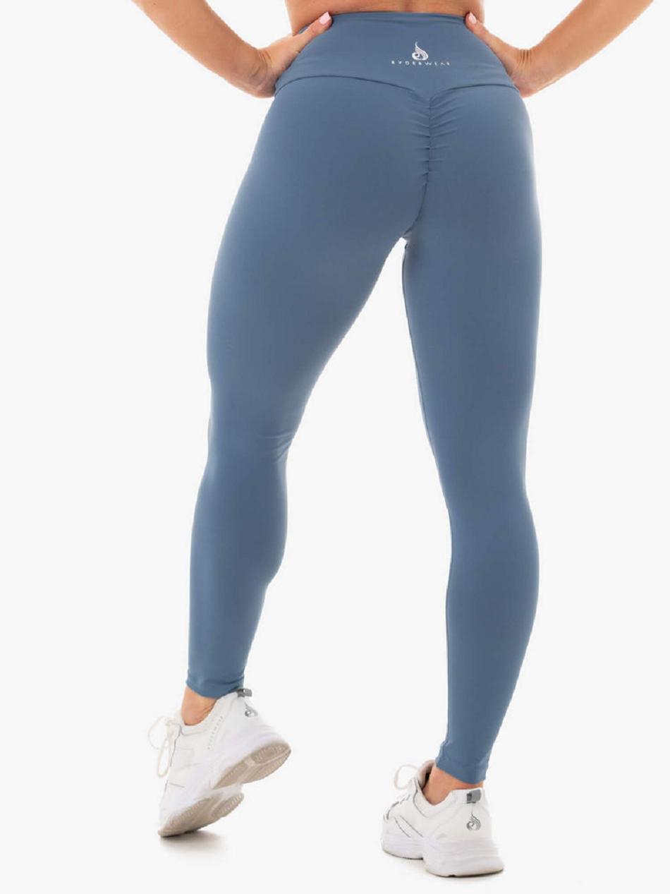 Grey / Blue Women's Ryderwear Staples Leggings Scrunch Bum | 42EW69385