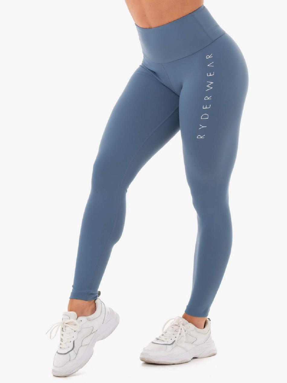 Grey / Blue Women\'s Ryderwear Staples Leggings Scrunch Bum | 42EW69385