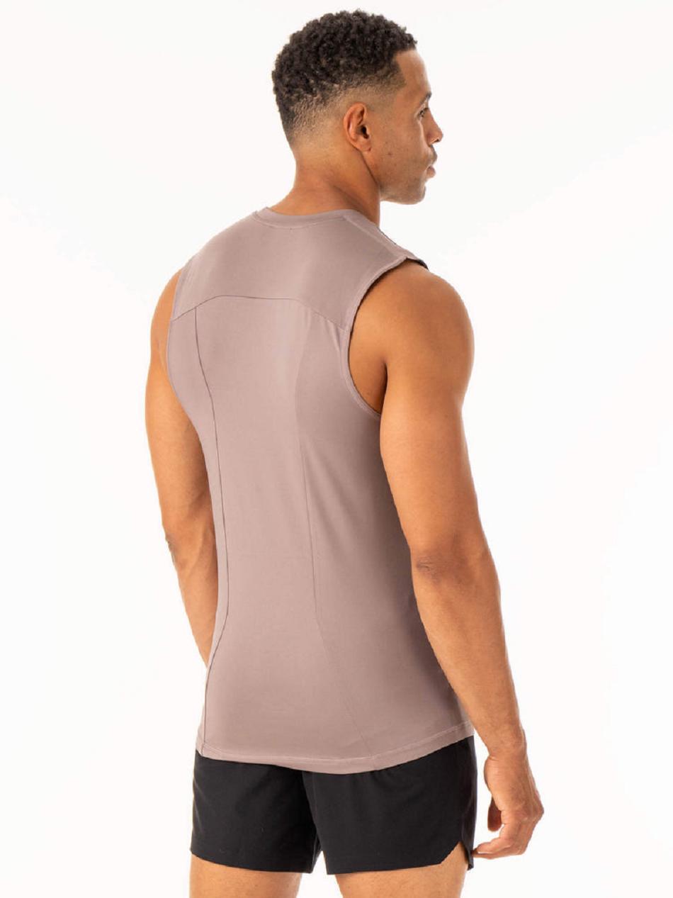 Grey Brown Men's Ryderwear Division Base Layer Tank Top | 89ES41507