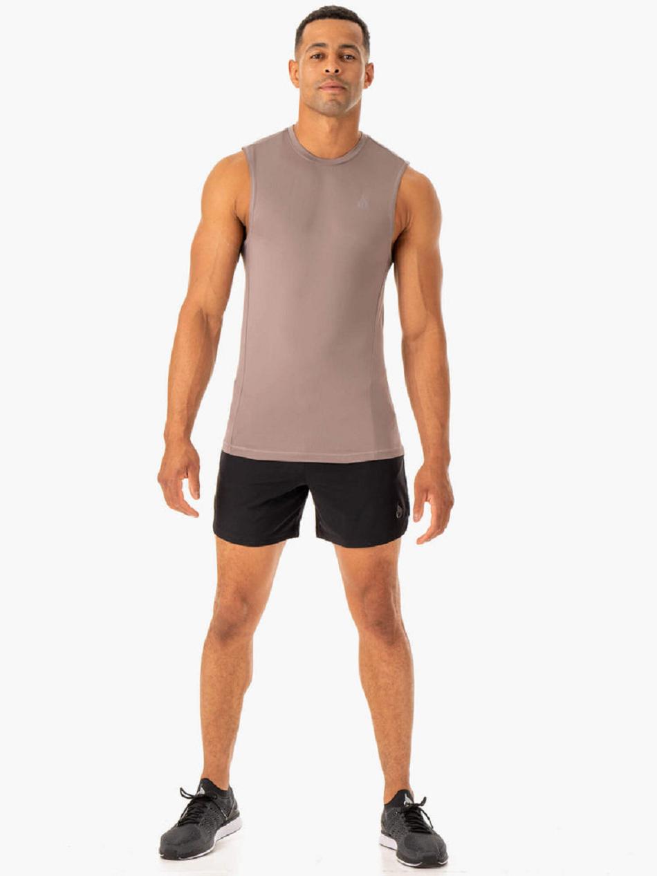 Grey Brown Men's Ryderwear Division Base Layer Tank Top | 89ES41507