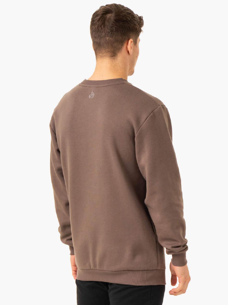 Grey Brown Men's Ryderwear Pursuit Pullover Sweaters | 143Y87182