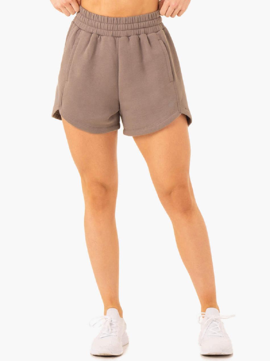 Grey Brown Women\'s Ryderwear Sideline Track Shorts Trackset | SF7290334