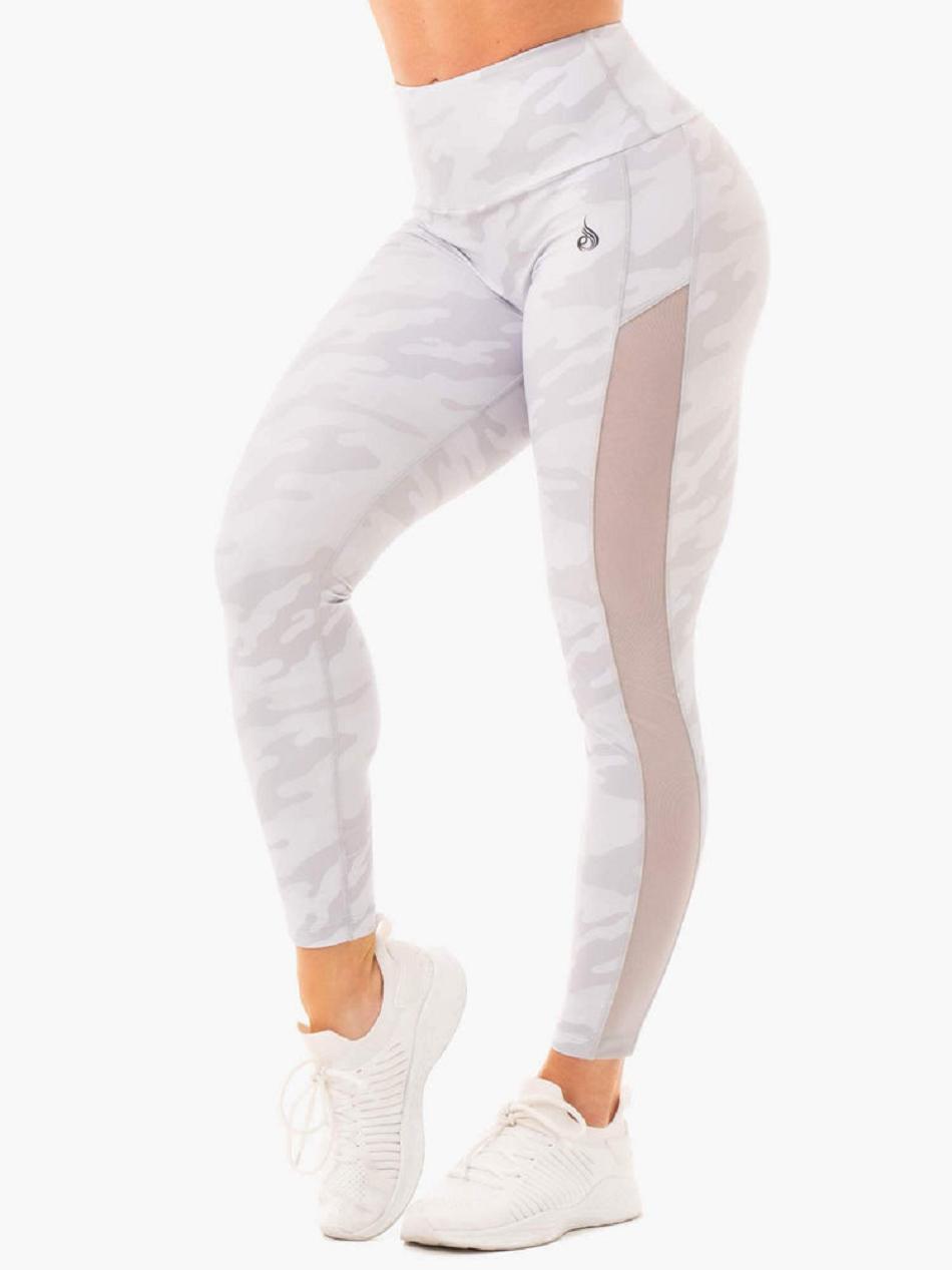 Grey / Camo Women\'s Ryderwear Camo Leggings Scrunch Bum | GB4065832