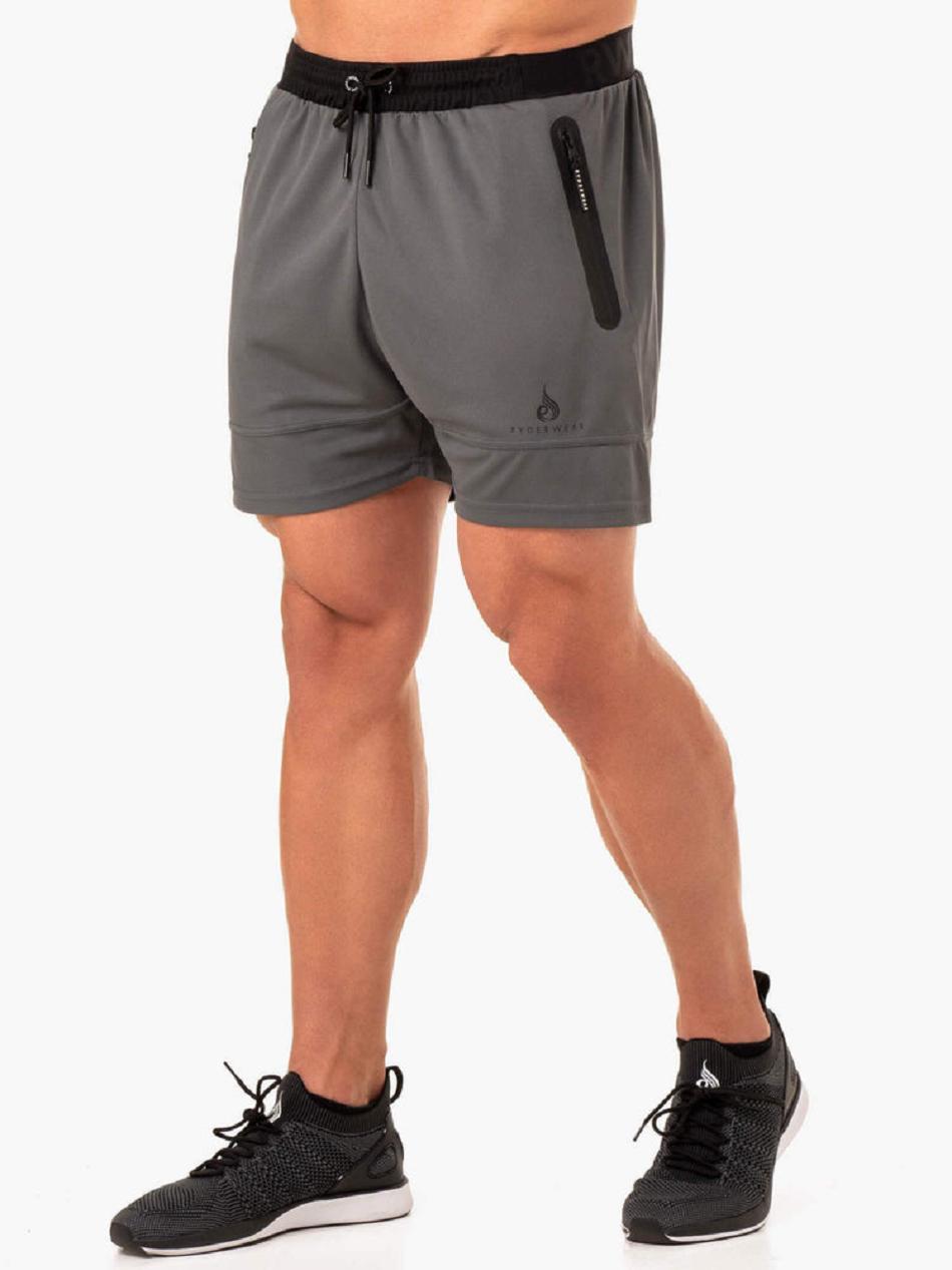 Grey Men\'s Ryderwear Action Mesh Shorts | RFD47408