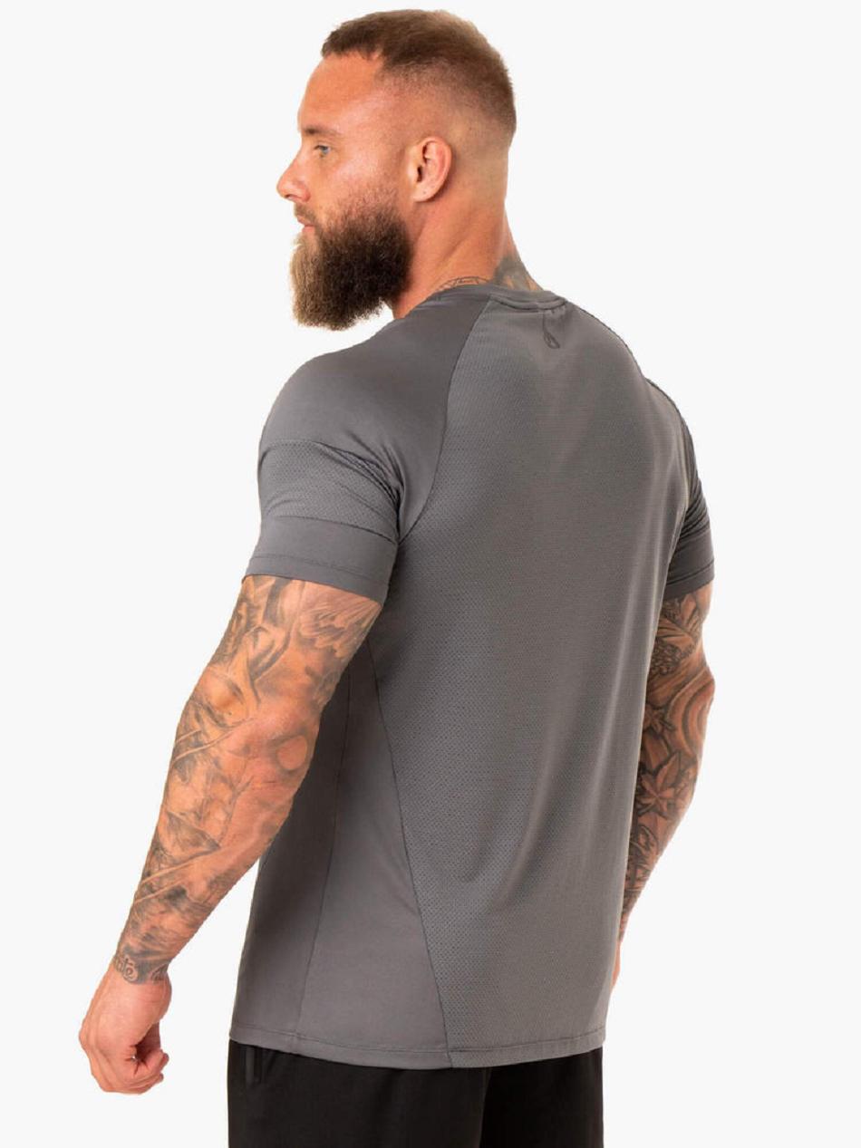 Grey Men's Ryderwear Action Mesh T-Shirt Top | 158G30007