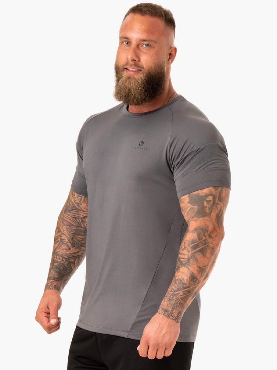 Grey Men\'s Ryderwear Action Mesh T-Shirt Top | 158G30007