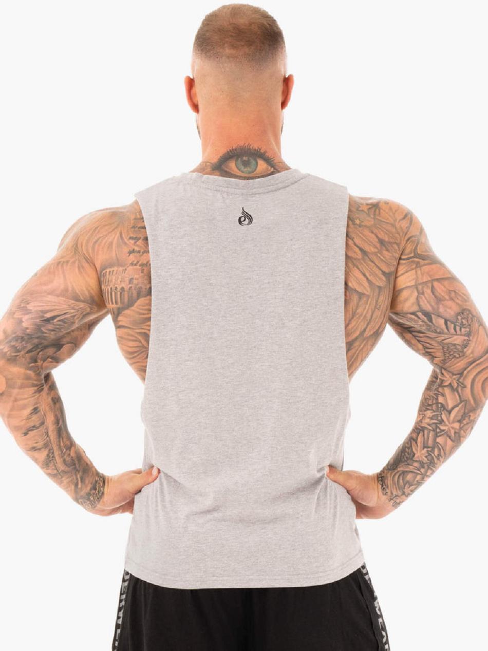 Grey Men's Ryderwear Active Cotton Baller Tanks | 118S29117