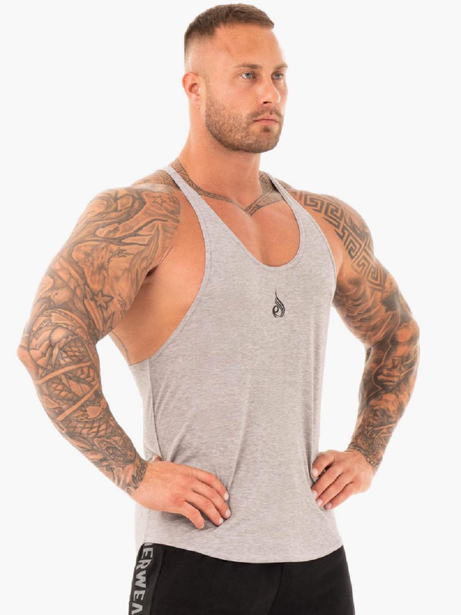 Grey Men's Ryderwear Active T-Back Stringers | A2X21345