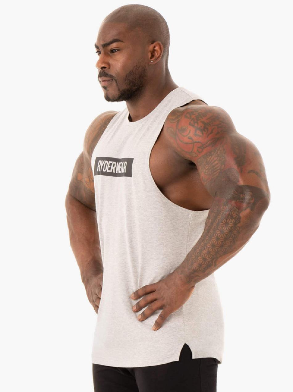 Grey Men's Ryderwear Base Baller Tank Top | 90YR68524