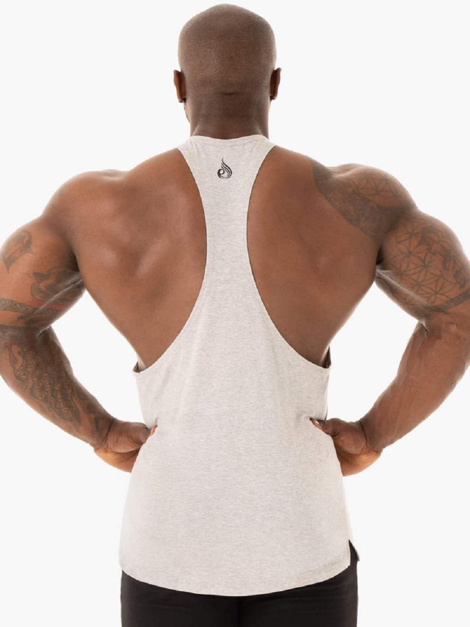 Grey Men's Ryderwear Base Stringer T-Back Tanks | DS7883818