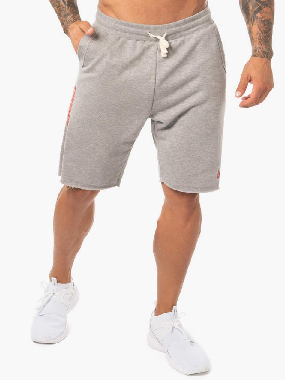 Grey Men's Ryderwear Block Fleece Track Shorts | NG9049947