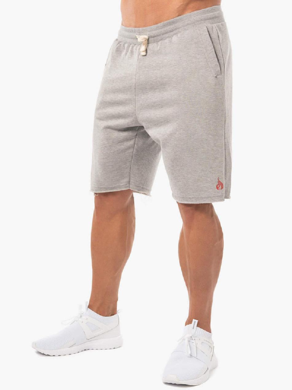 Grey Men's Ryderwear Block Fleece Track Shorts | NG9049947