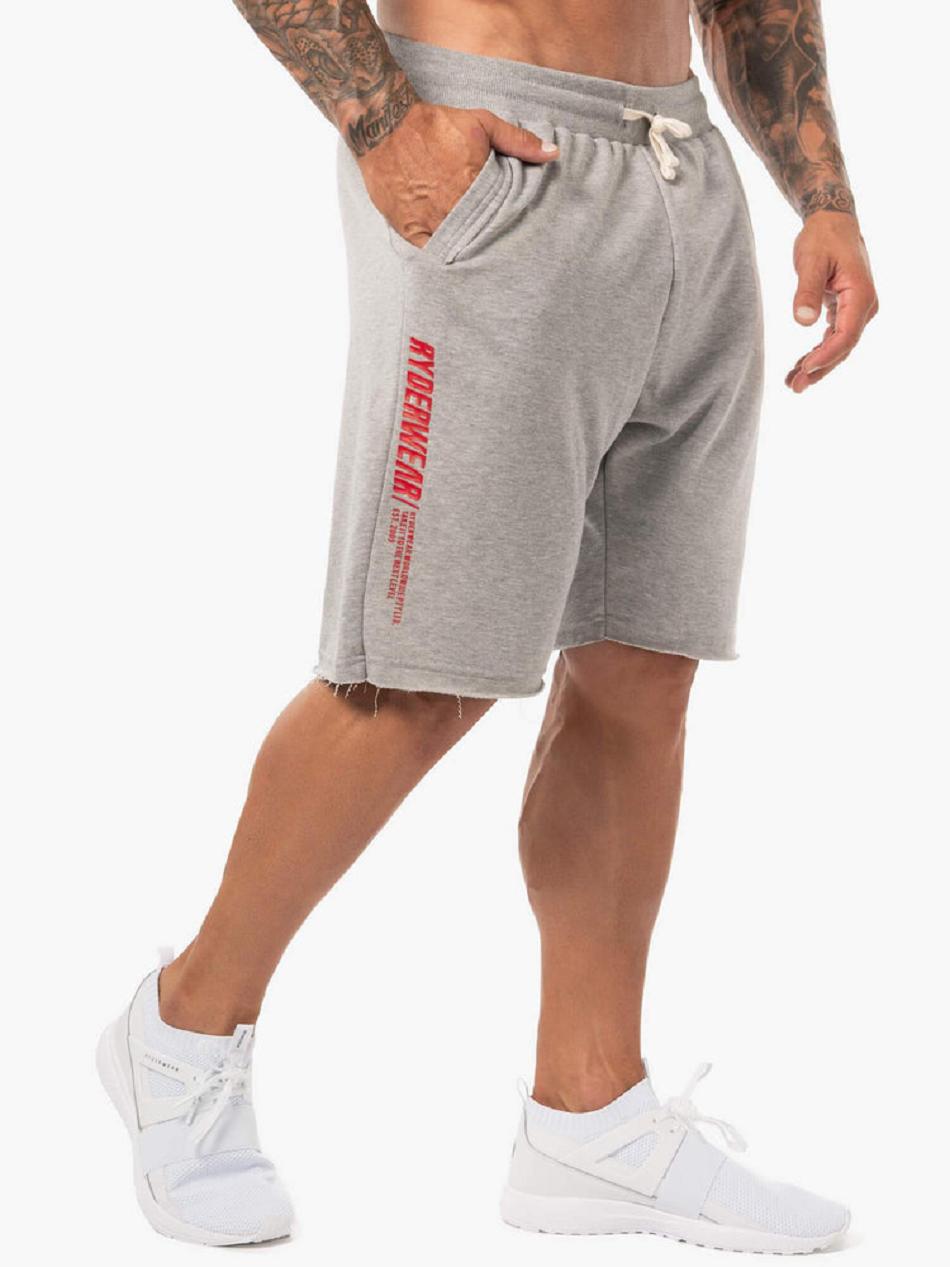 Grey Men\'s Ryderwear Block Fleece Track Shorts | NG9049947