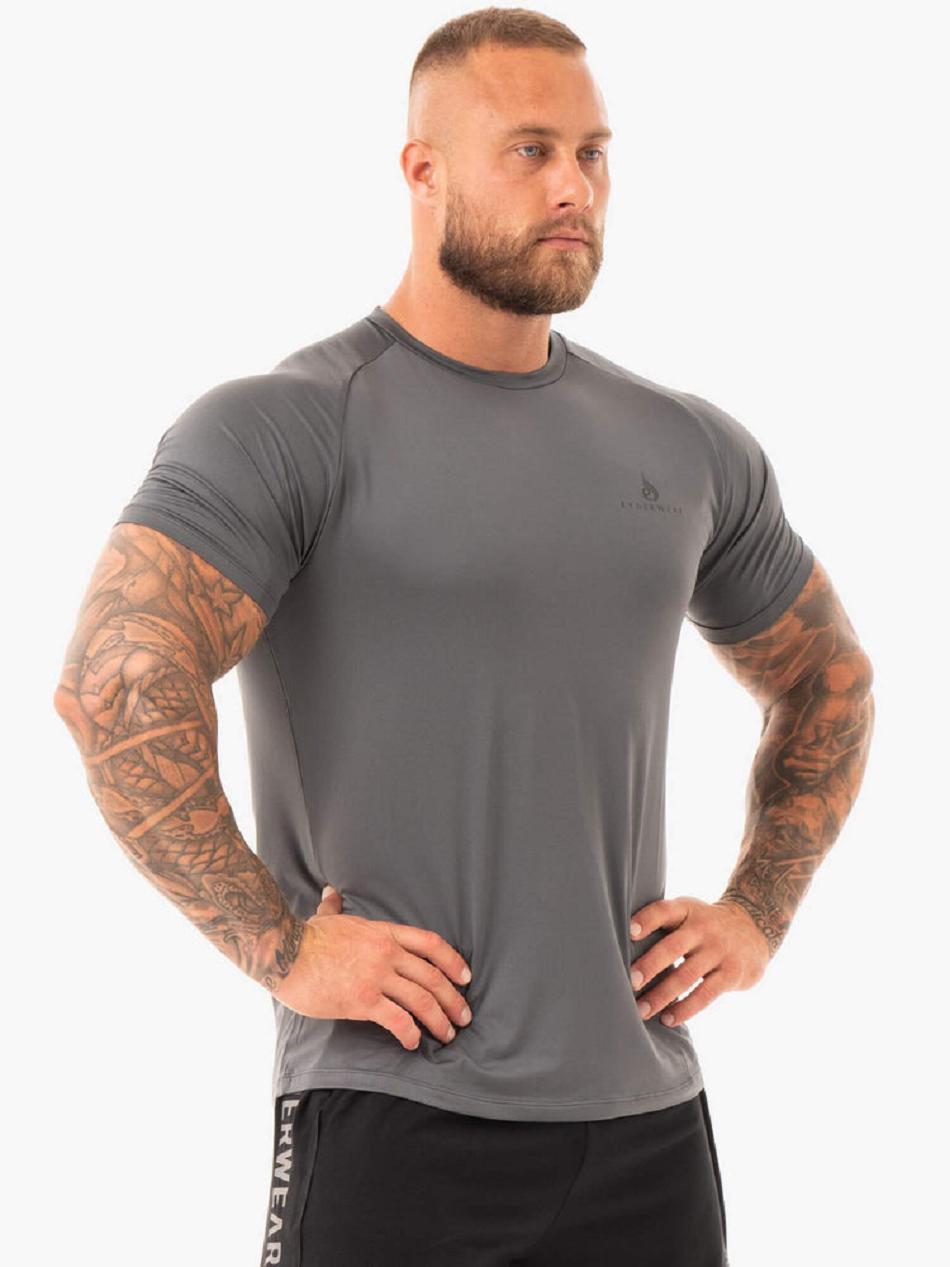 Grey Men's Ryderwear Breeze T-Shirt Top | 87SB59647