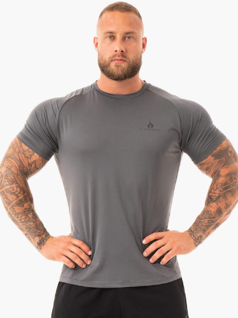 Grey Men\'s Ryderwear Breeze T-Shirt Top | 87SB59647