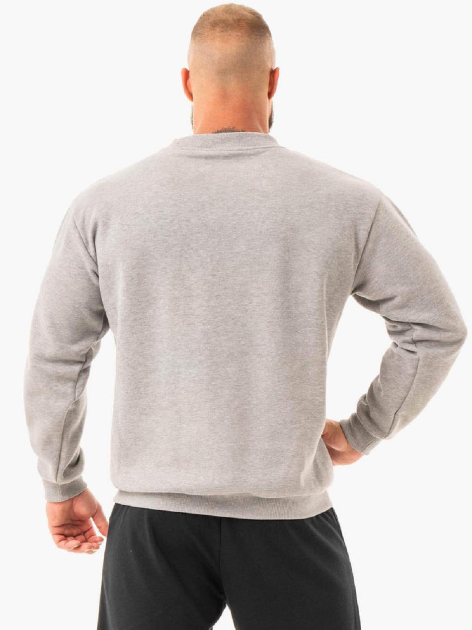 Grey Men's Ryderwear Ease Fleece Pullover Sweaters | 94YF63423