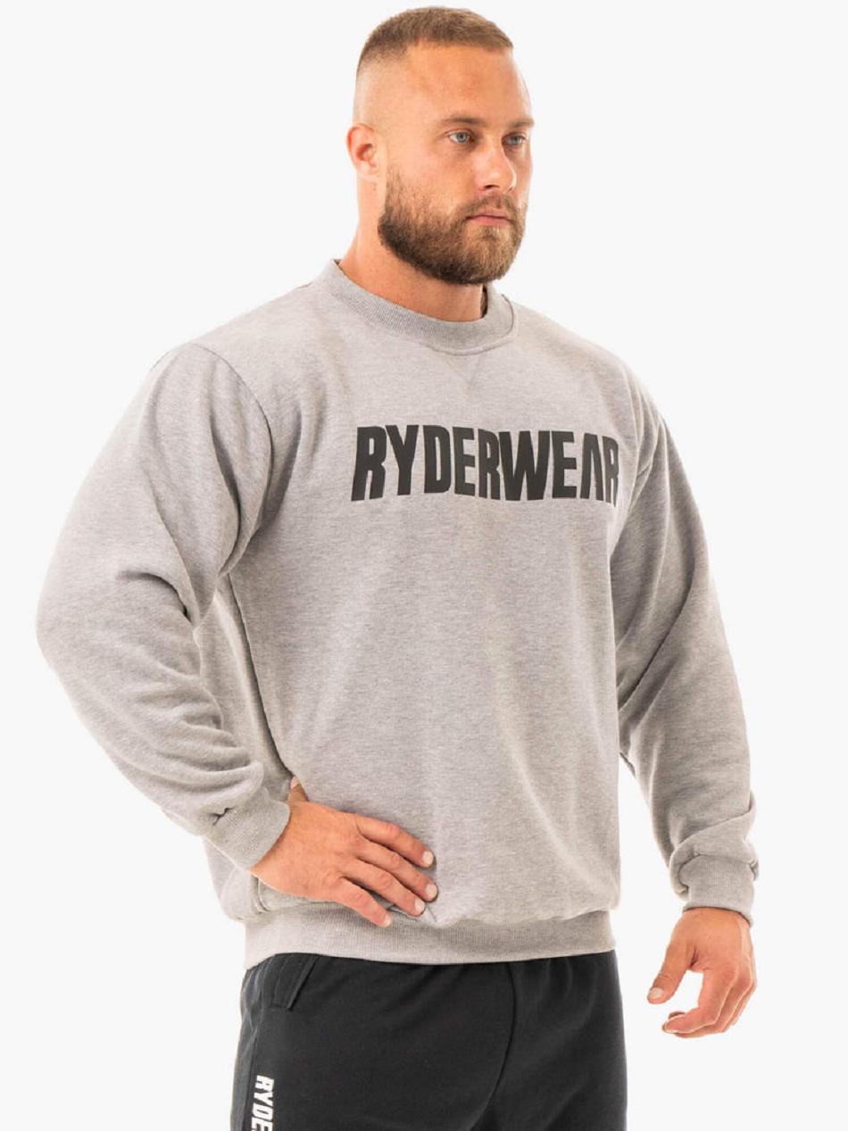 Grey Men\'s Ryderwear Ease Fleece Pullover Sweaters | 94YF63423