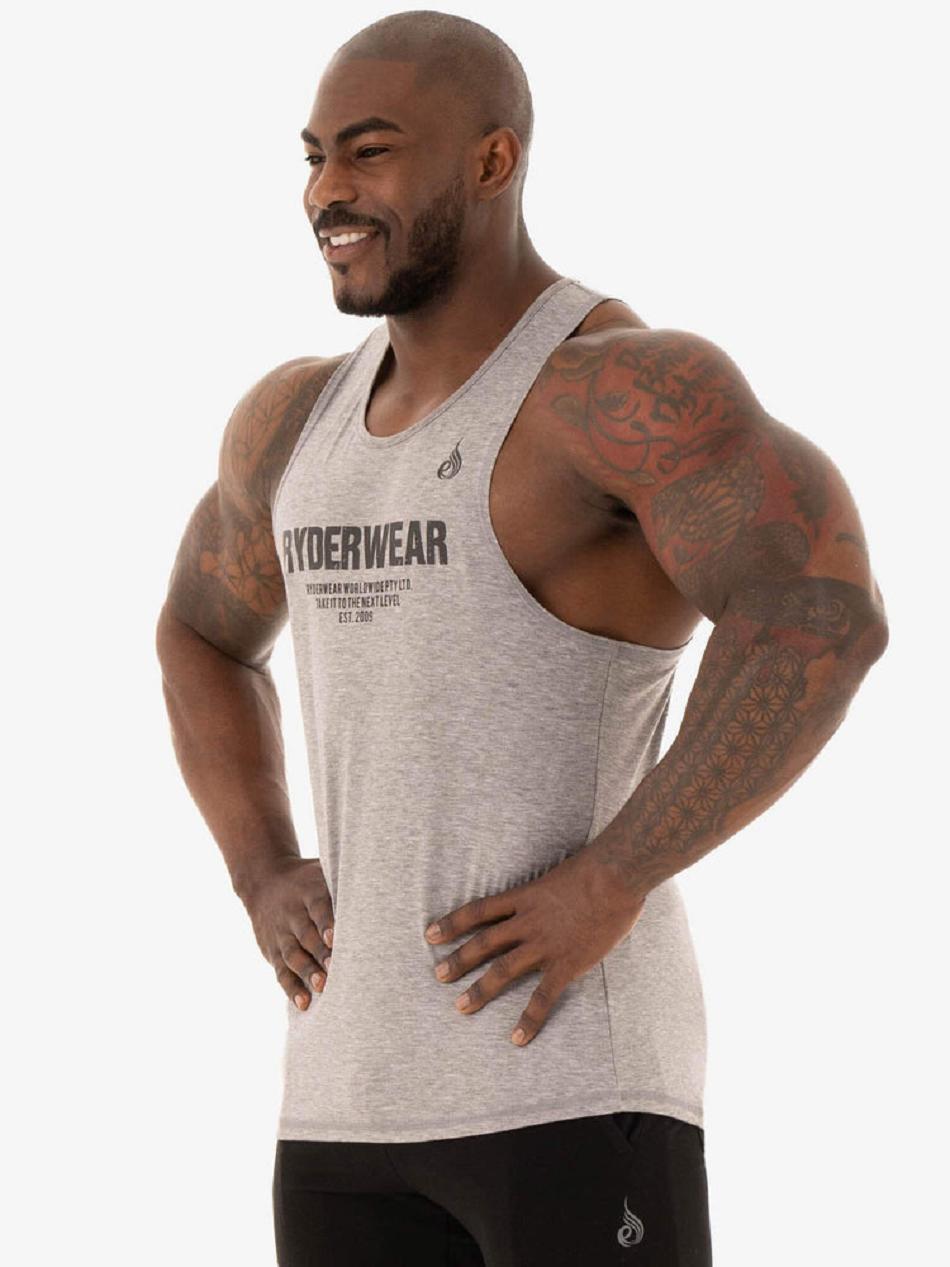 Grey Men's Ryderwear Focus Baller Tank Top | 67U8427103