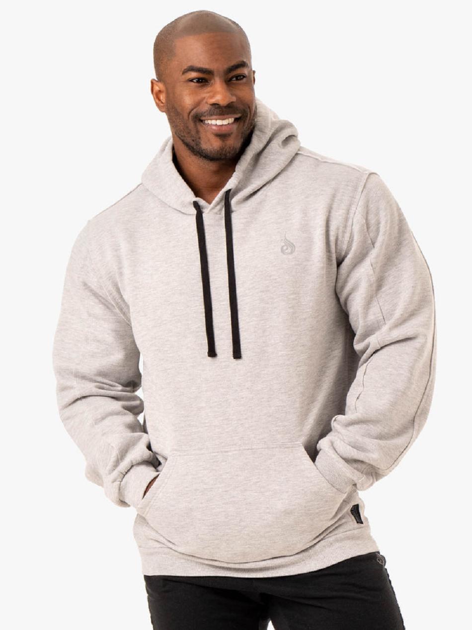 Grey Men\'s Ryderwear Force Pullover Hoodie Active Lounge | 96JS99901