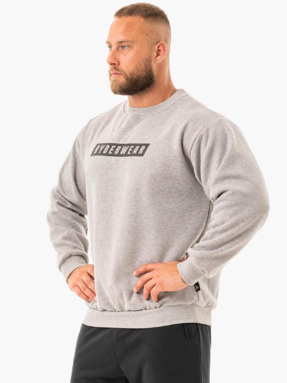 Grey Men's Ryderwear Force Pullover Sweaters | BG9166149