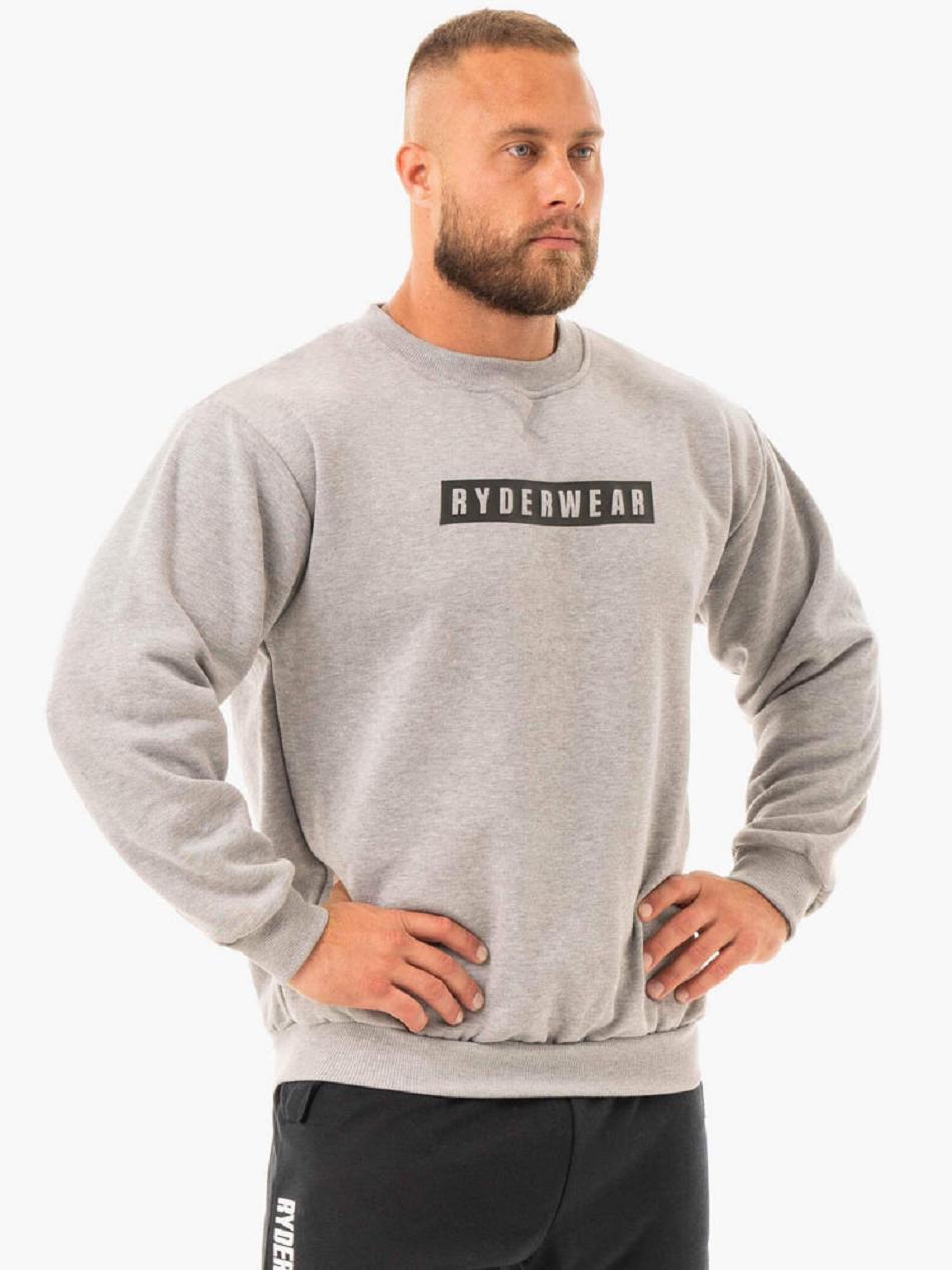 Grey Men's Ryderwear Force Pullover Sweaters | BG9166149