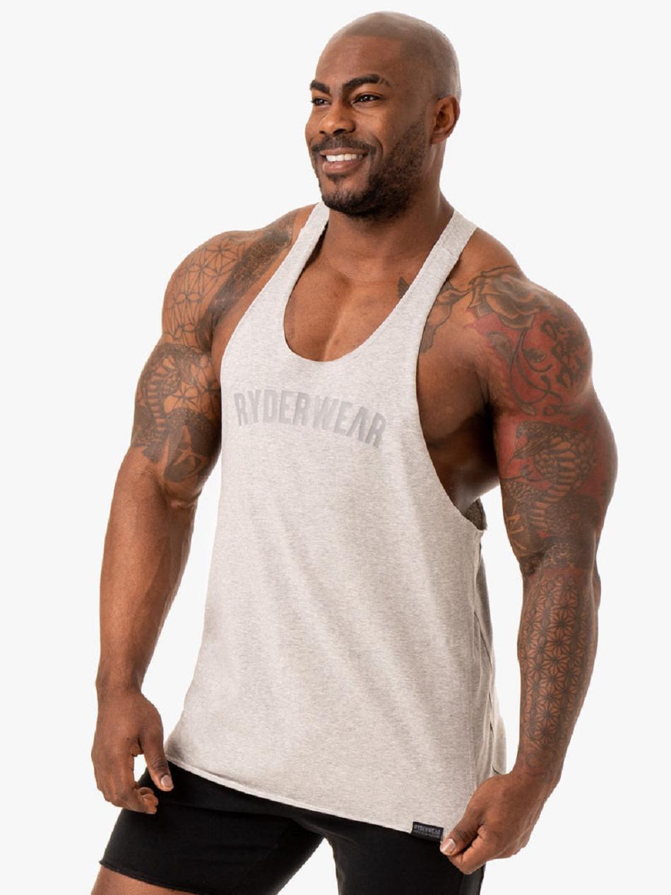 Grey Men's Ryderwear Force T-Back Stringers | G5B29229