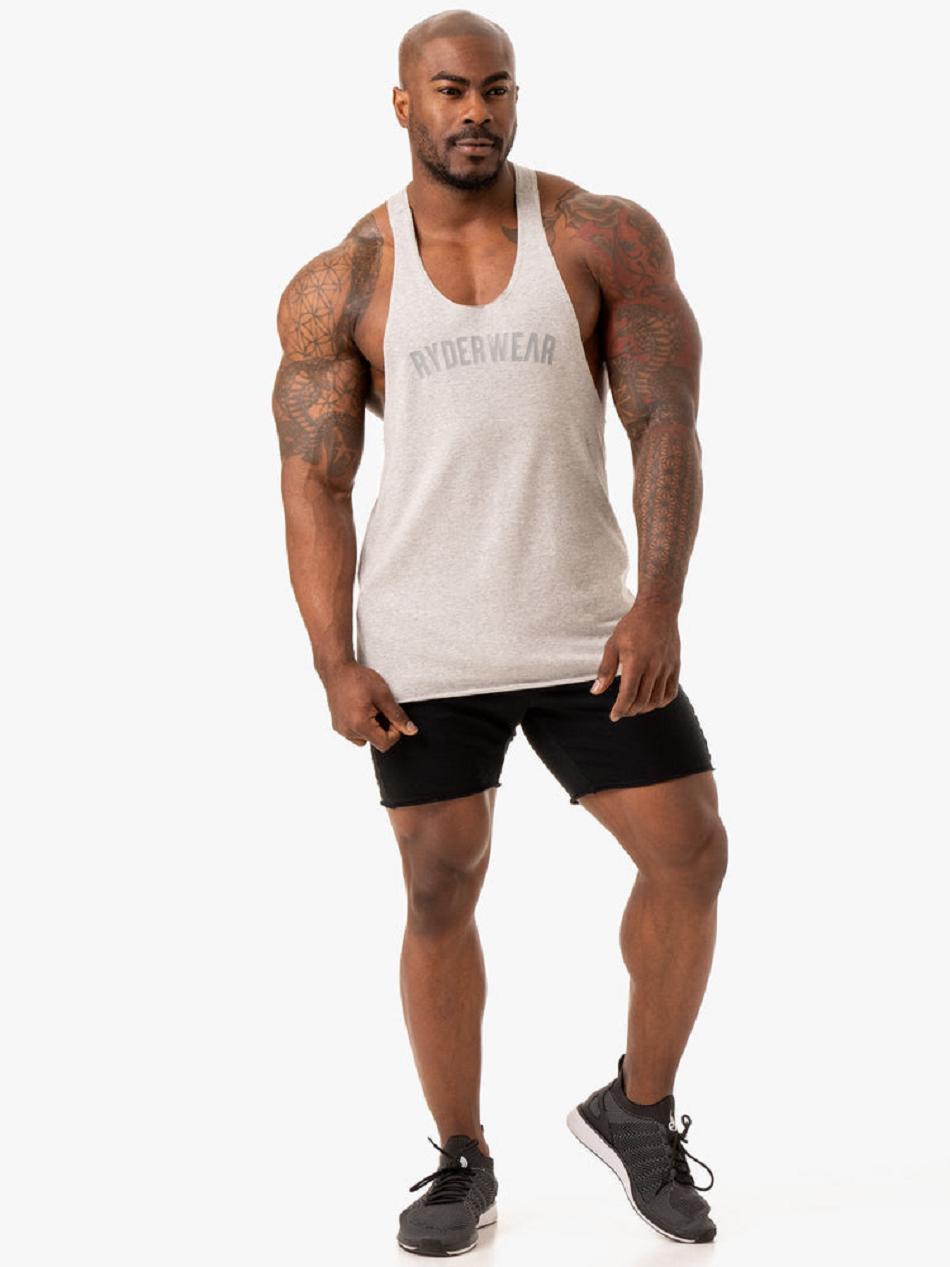 Grey Men's Ryderwear Force T-Back Stringers | G5B29229