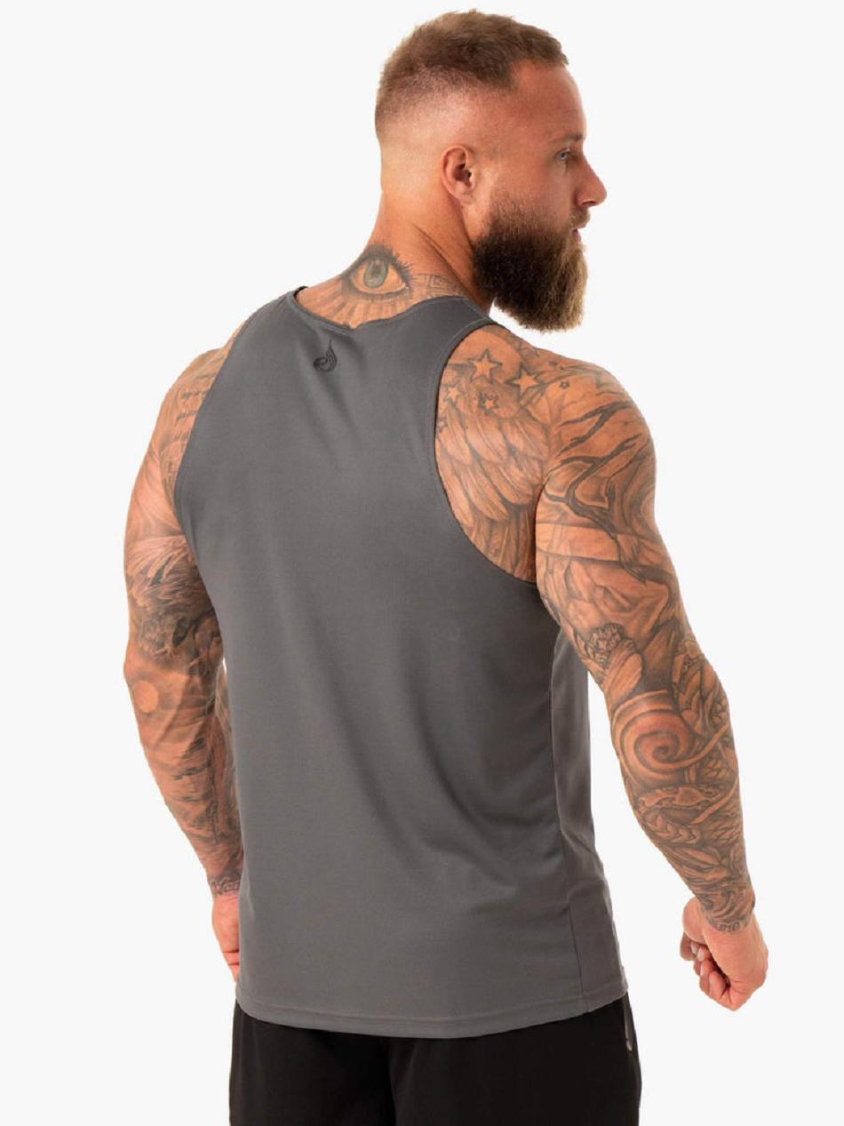 Grey Men's Ryderwear Heighten Mesh Regular Tanks | 143IV86770