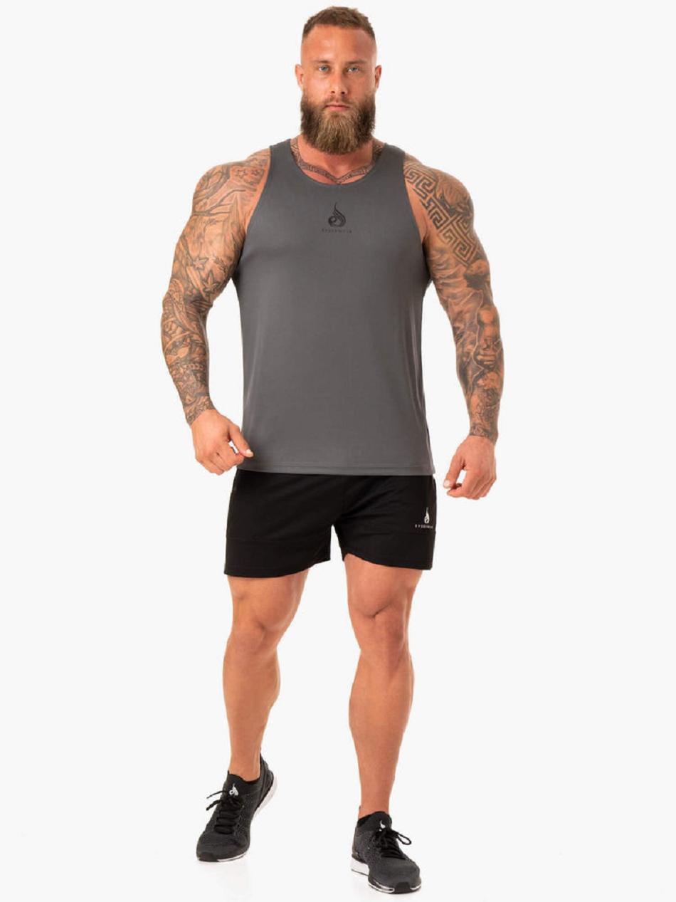 Grey Men's Ryderwear Heighten Mesh Regular Tanks | 143IV86770