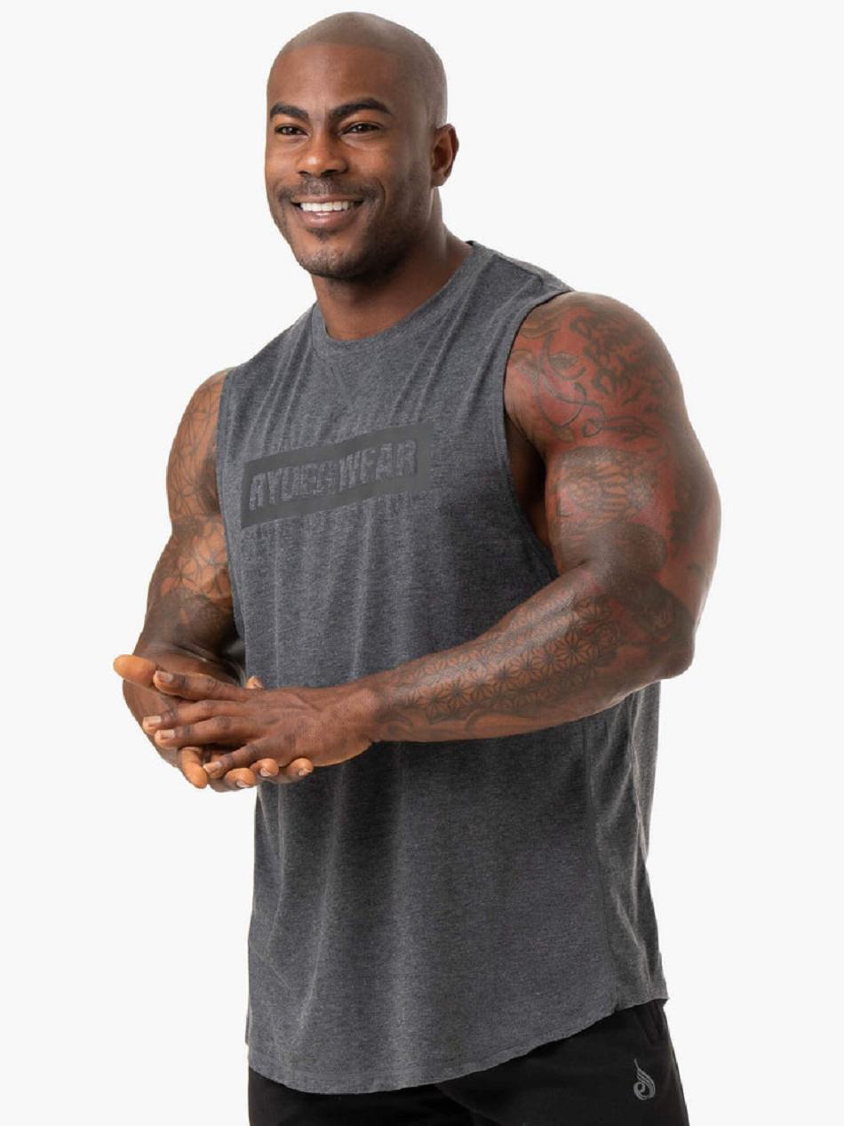 Grey Men's Ryderwear Iron Baller Tank Top | A2X75540