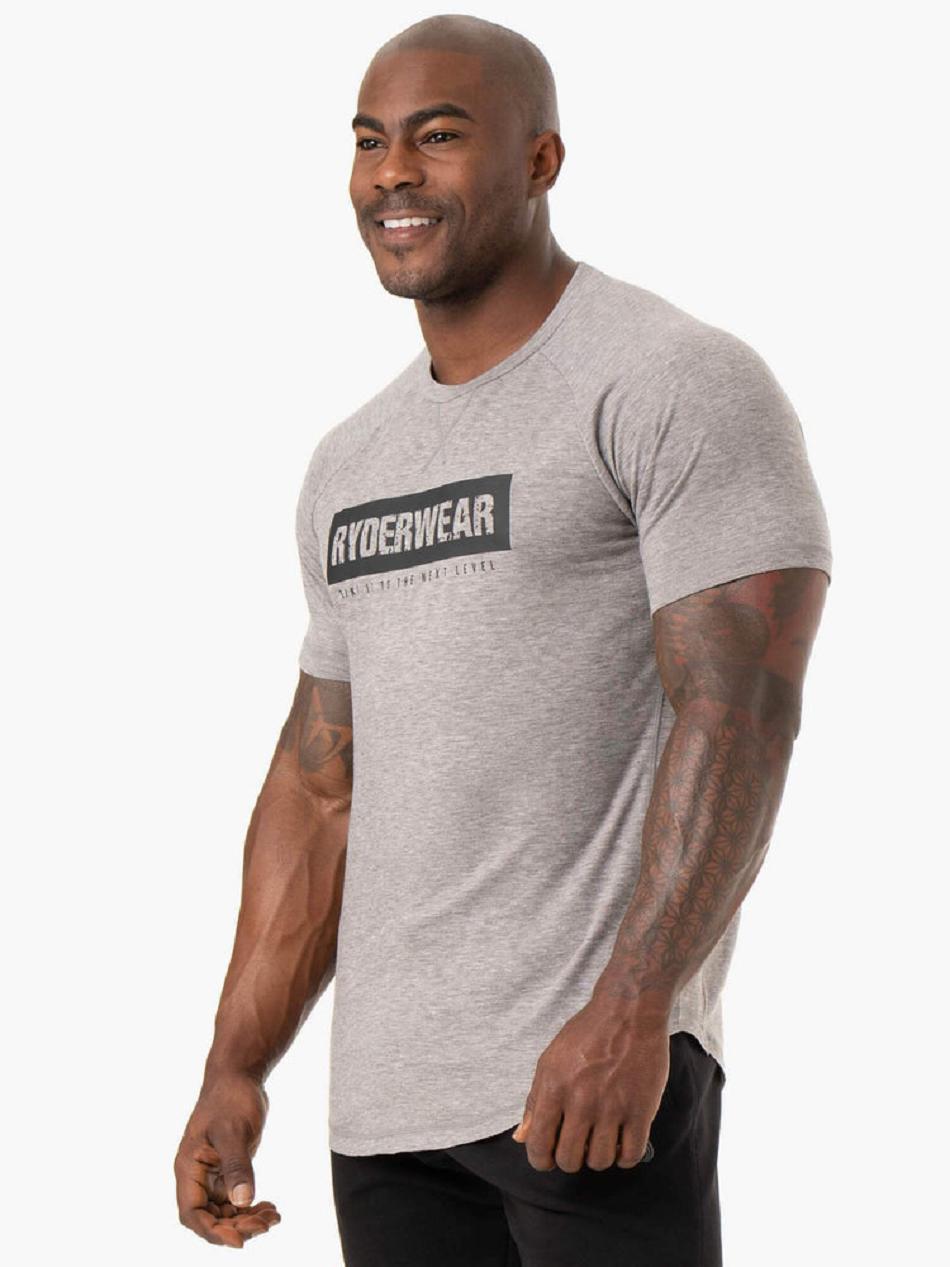 Grey Men's Ryderwear Iron T-Shirt Top | 89JF40137