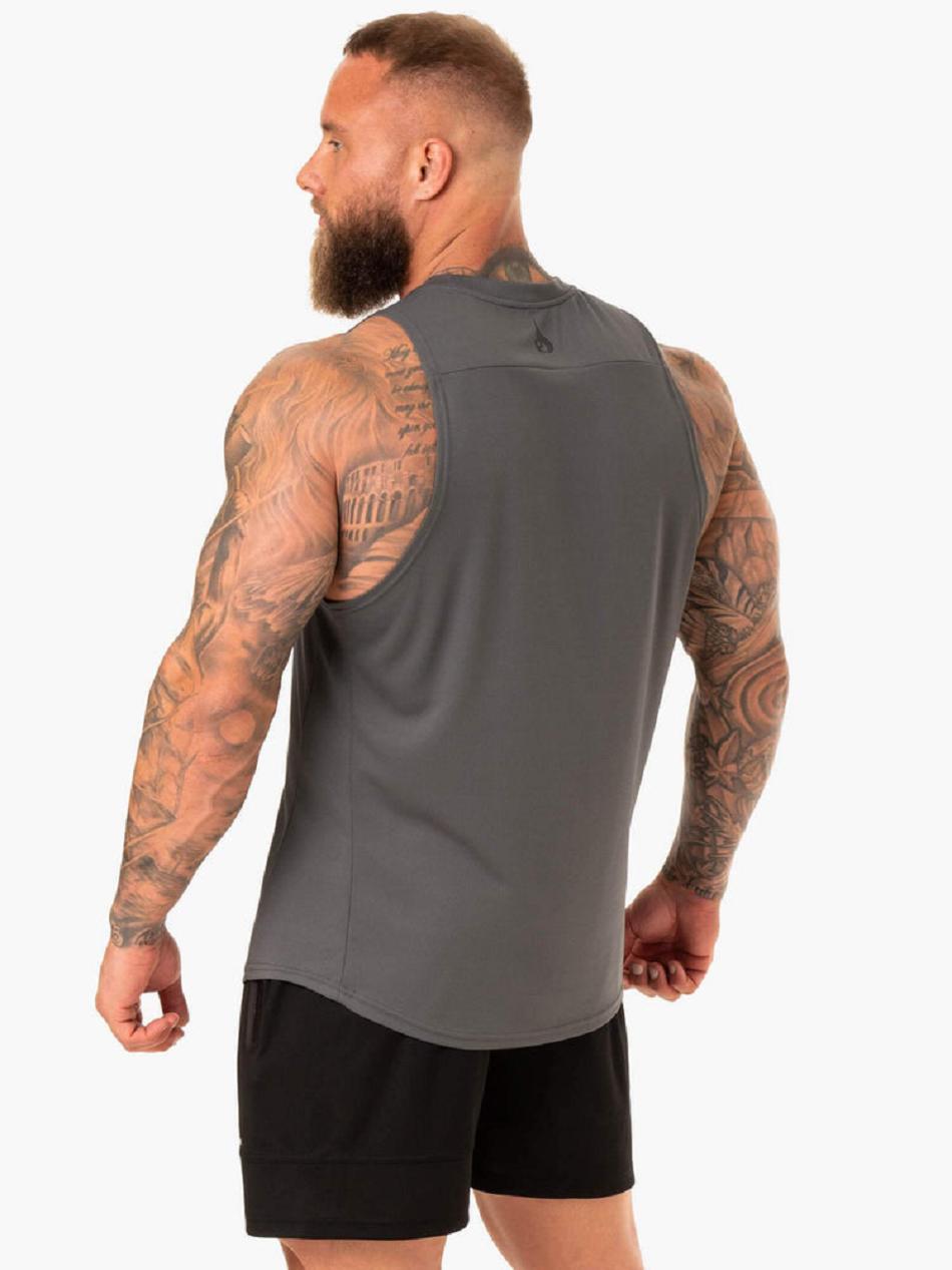 Grey Men's Ryderwear Lift Mesh Baller Tanks | 132Y46954