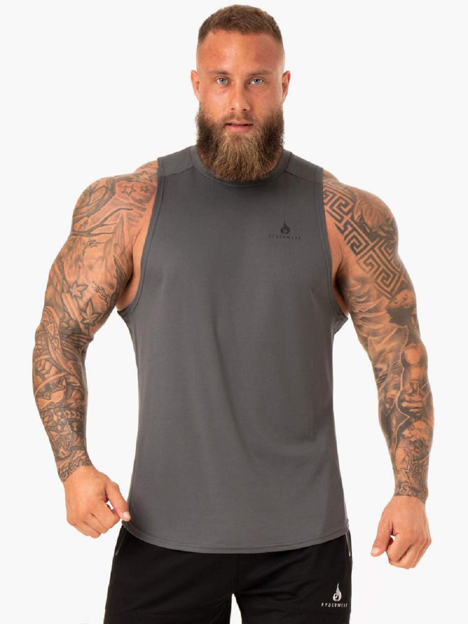 Grey Men's Ryderwear Lift Mesh Baller Tanks | 132Y46954