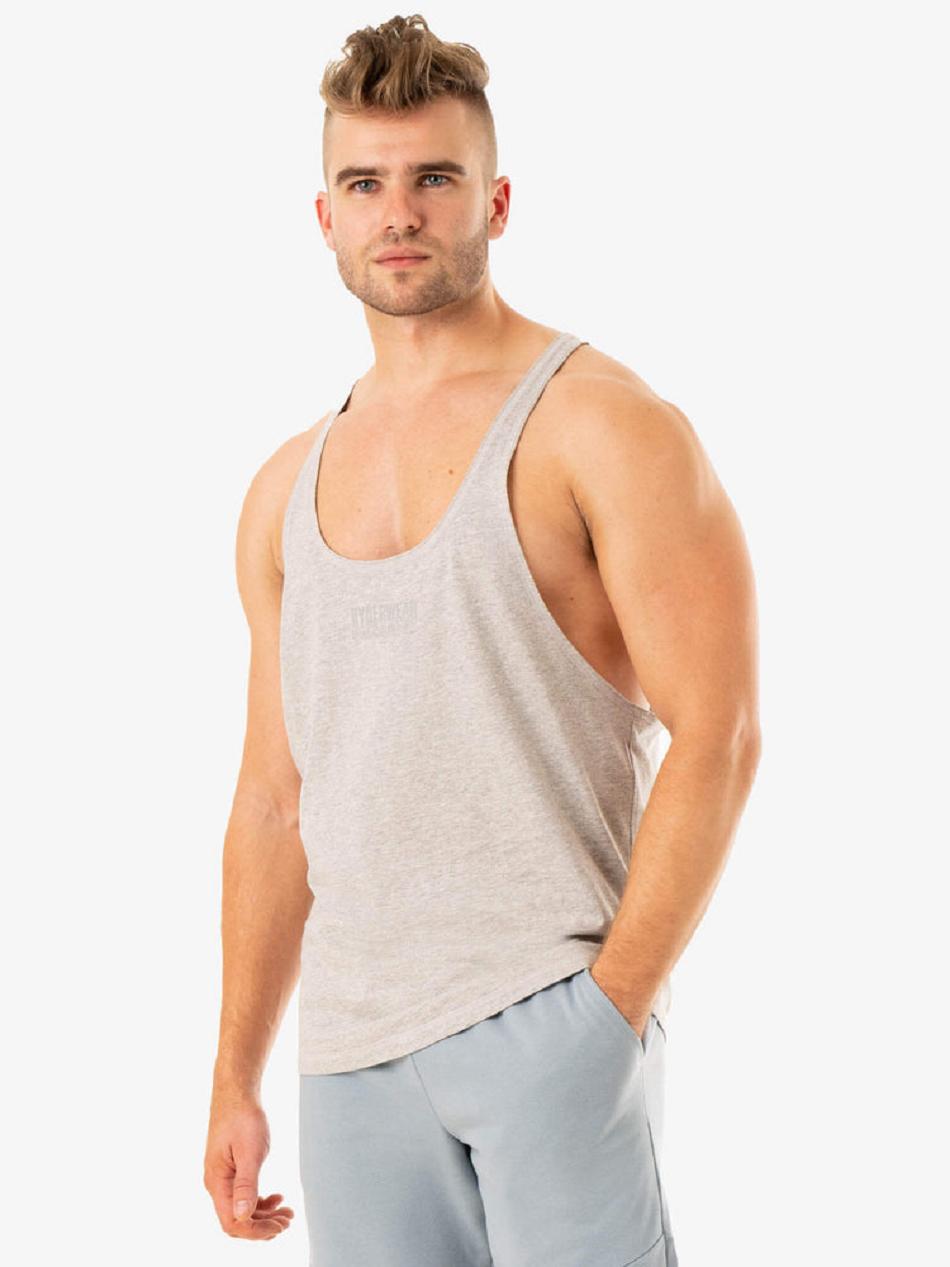 Grey Men\'s Ryderwear Limitless Stringer T-Back Top | 138T42560