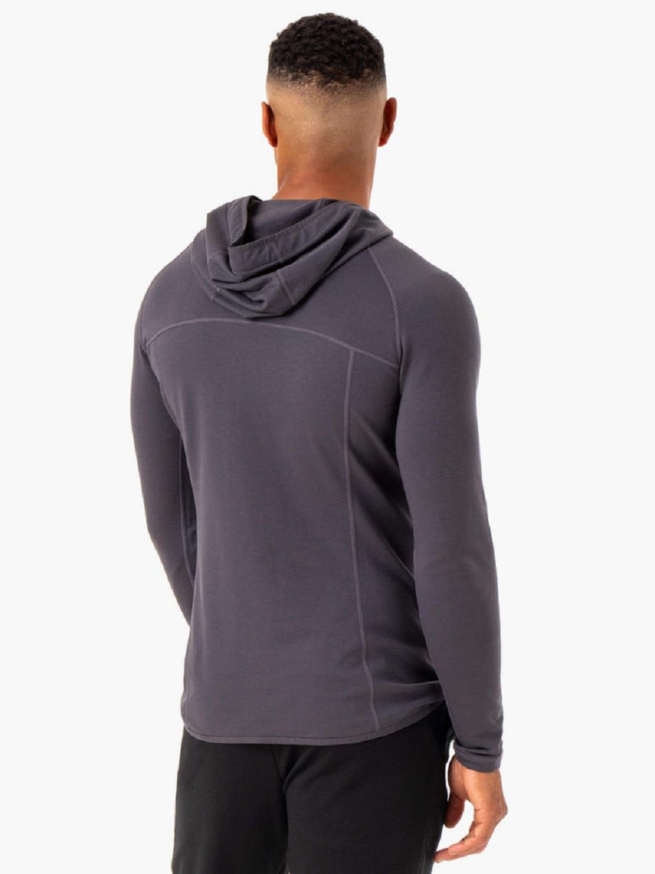 Grey Men's Ryderwear Optimal Pullover Hoodie | FR8825033