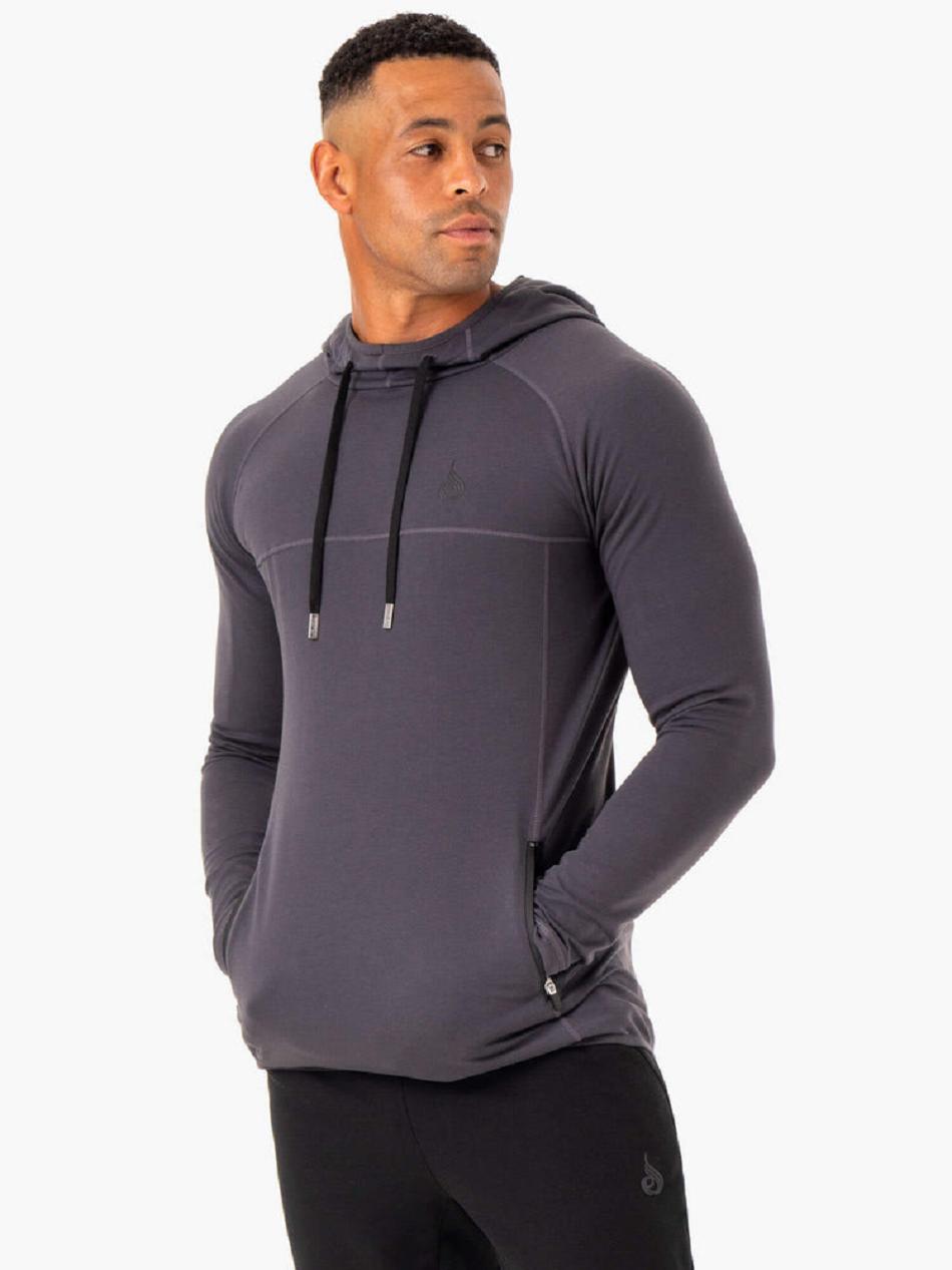 Grey Men\'s Ryderwear Optimal Pullover Hoodie | FR8825033