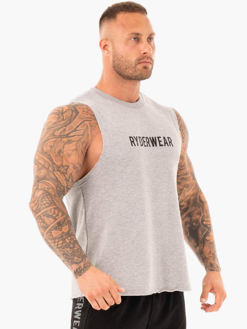 Grey Men's Ryderwear Performance Baller Tanks | 80NG88531