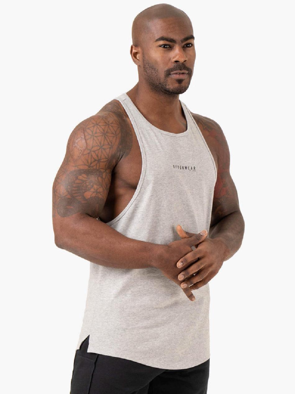 Grey Men's Ryderwear Pursuit Baller Tanks | 86YR40687