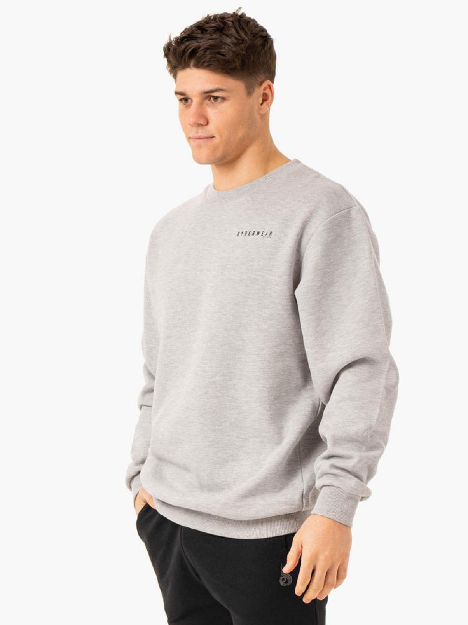 Grey Men's Ryderwear Pursuit Pullover Active Lounge | FG76350