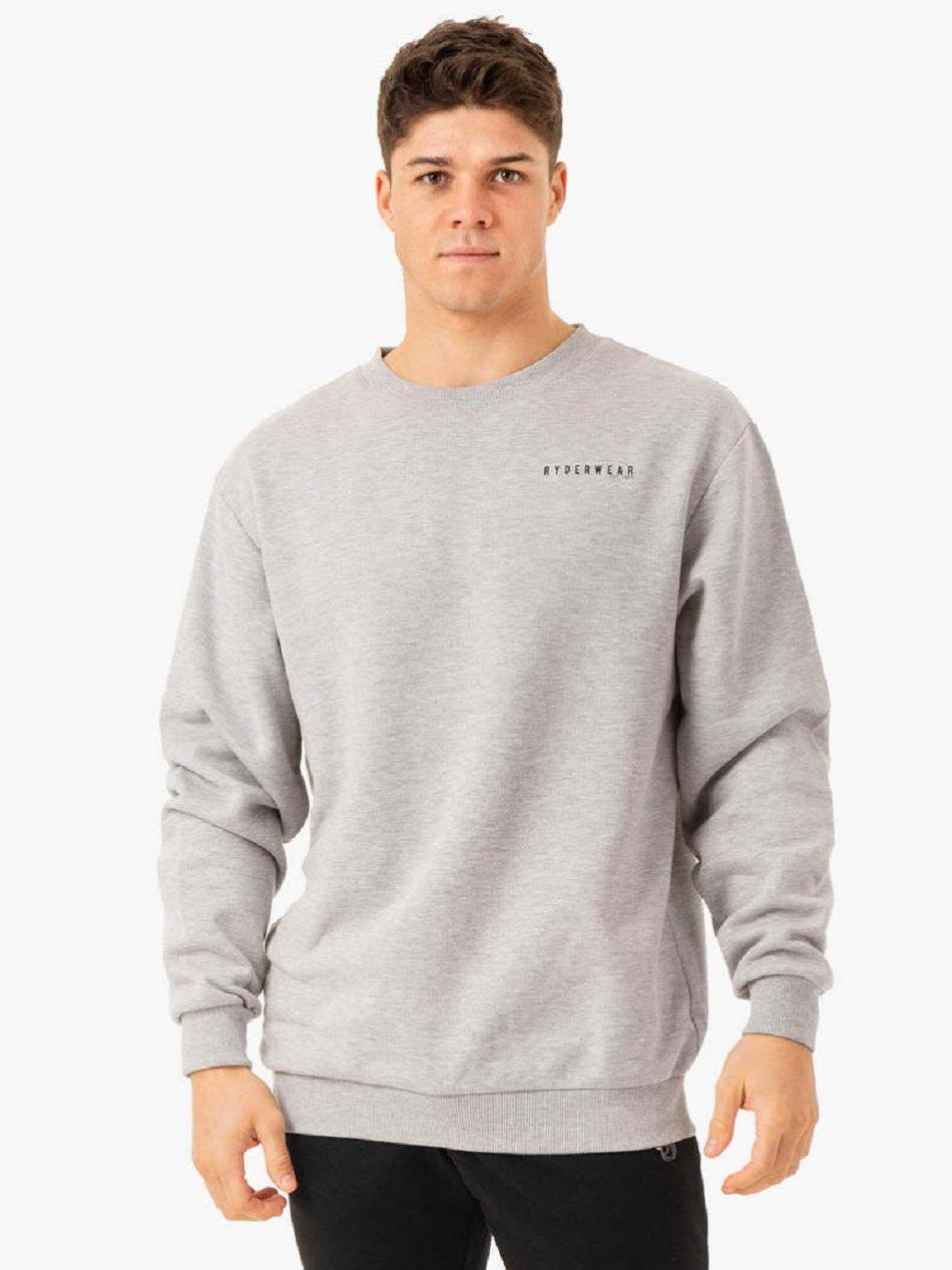 Grey Men's Ryderwear Pursuit Pullover Active Lounge | FG76350